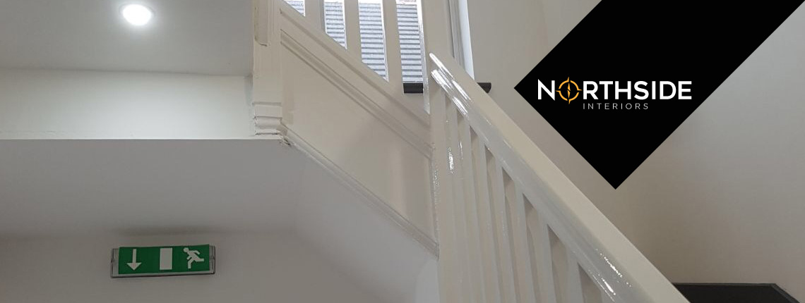 Northside Interiors includes full preparation, wallpaper stripping/re-papering. All paintwork includes emulsioning walls and ceilings, undercoating and top coat woodwork (ie Gloss, Satinwood etc), woodstaining, varnishing and any other treatments where necessary.